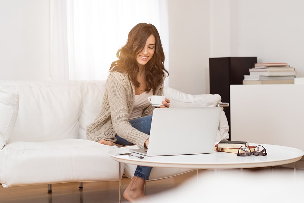 Woman using laptop
